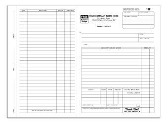 DF6545 Work Order/Invoice - Detached Carbonless