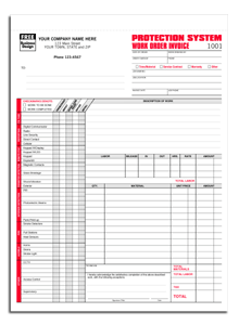 DF6560 Protection Work Order/Invoice - Detached Carbonless