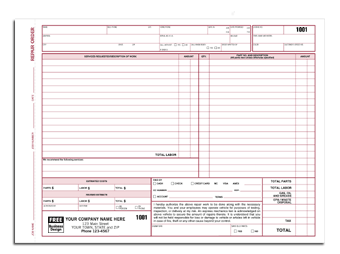 DF6582 Repair Order Form with Key Tag