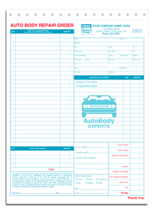 DF6597 Autobody Repair Order Form