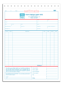 DF660 Auto Repair Estimate Form