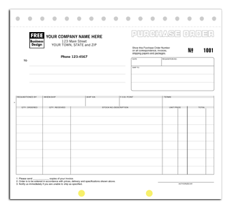 DF91 Small Purchase Order - Detached Carbonless