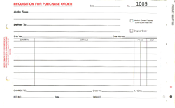 DFRF1520 Requisition for Purchase Order - Detached with Carbons
