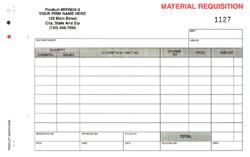 DFRF6636 Materials Requisition - Detached Carbonless