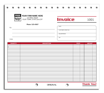 DFSP250 Small Invoice - Detached Carbonless