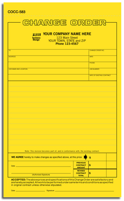 COCC583 Change Order - Detached Carbonless