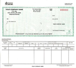 DCCC472 Dual Purpose Combination Security Voucher Check - Carbonless, Snap-A-Part