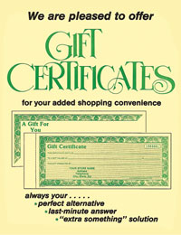 GCD784, Gift Certificates Display