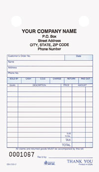 GS230 General Sales Register Form - Carbonless