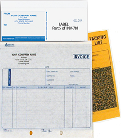 INV781 Invoice with Packing List and Shipping Label - Carbon, Snap-A-Part
