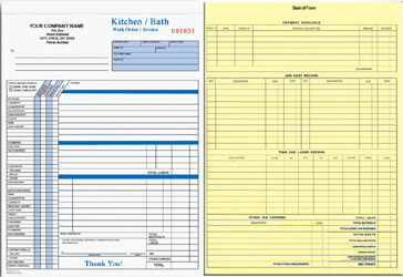 KBWCC871 Kitchen or Bath Work Order/Invoice Form - Carbonless