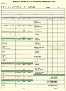 LE791 Landscaping Job Estimate