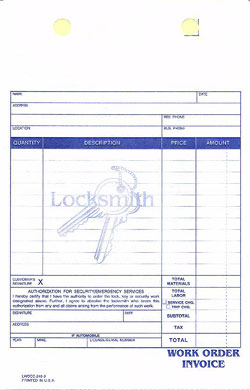 LWO245 Locksmith Work Order - Register Form
