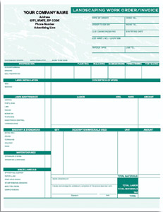 LWO893 Landscaping Work Order/Invoice, Snap-A-Part - Carbonless