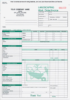 LWOCC794 Landscaping Work Order, Snap-A-Part - Carbonless