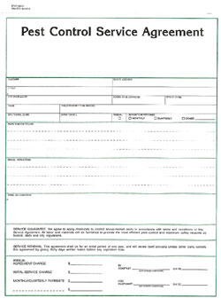 PCCC882 Pest Control Service Agreement - Carbonless