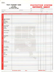 PSECC863 Protection System Estimate Sheet - Detached Carbonless