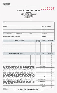 RA581 Rental Agreement, Snap-A-Part - Carbon