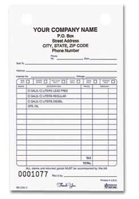 SS236 Service Station Register Form - Carbonless