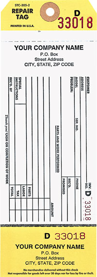 Tag STC305 Repair Tag - Carbon