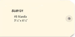 Blank Tags Manila SU8131 #8 Manila - Stock
