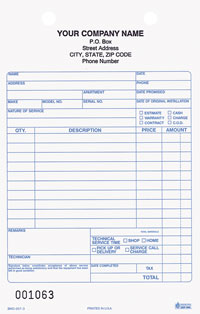 SWO207 Service Work Order, Register Form - Carbonless
