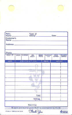 VT245 Veterinary Register Form - Carbonless