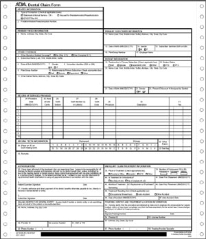 WADACCF12002 ADA 2002 Dental Claims Form - Continuous 1 Part