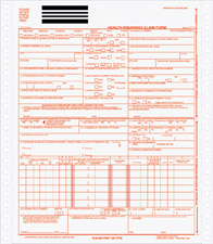 WHCFA1500190 Medical Claim HCFA-1500 Barcode Form - Continuous 1 Part