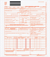 WHCFA1500290 Medical Claim HCFA-1500 Barcode Form - Continuous 2 Part (White/Canary)
