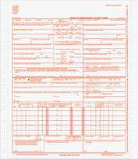 WHCFA1500N90 Medical Claim HCFA -1500 Form - Continuous 2 Part