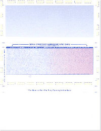 956Z_R-199 Pressure Seal Mailer Z Fold - Blue-Burgundy Prismatic - 28lb Laser Check Stock