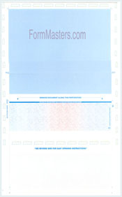 WLPSEZSTK14BRB Pressure Seal Mailer - EZ-Fold (Eccentric Uneven) - Blue/Red/Blue - 28lb VOID Laser Check Stock