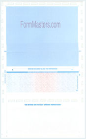 WLPSEZSTK14BRB Pressure Seal Mailer - EZ-Fold (Eccentric Uneven) - Blue/Red/Blue - 28lb VOID Laser Check Stock