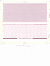 WLPSZSTKVBY28 Pressure Seal Mailer - Z-Fold - Burgundy - 28lb VOID Laser Check Stock