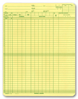 DEL125031 COMPENSATION PAYROLL LEDGER RECORD