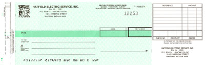 EL538 DISBURSEMENT ONE-WRITE CHECK