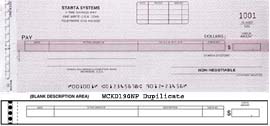 WCKD190NP CASH DISBURSEMENT ONE-WRITE CHECK