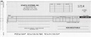 WCKD7 ONE-WRITE DISBURSEMENT CHECK