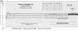 WCKD7NP ONE-WRITE DISBURSEMENT CHECK