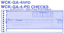 WCKGA4NPD DISBURSEMENT CHECK with DUPLICATE