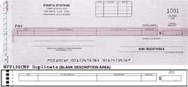 WFP190CNP CASH DISBURSEMENT ONE-WRITE CHECK