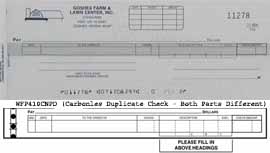 WFP410CNPD COMB DISB-PAYROLL ONE-WRITE CHECK