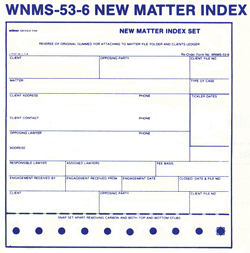 WNMS536 NEW MATTER INDEX - ATTORNEY