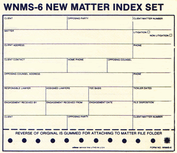 WNMS6 NEW MATTER INDEX - ATTORNEY