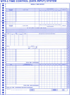 WTR5 WEEKLY TIME REPORT - ACCOUNTANT TIME CONTROL (DATA INPUT) SYSTEM