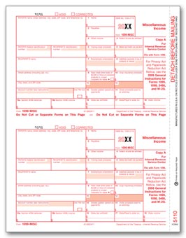 TF5110  1099 Miscellaneous Income Federal A Copy Laser Form