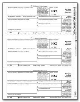 TF5151  1098 Mortgage Interest Payer/Borrower Copy B Laser Tax Form