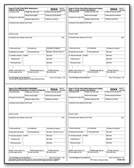 TF5205 W-2 Magnetic Media 4-UP Laser Tax Form