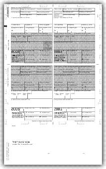 TF5224  W-2  4-Up Laser Pressure Seal Tax Forms